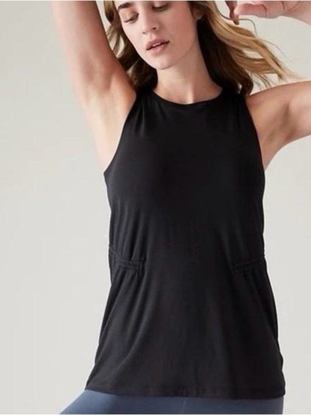 Athleta Womens Black Air Out Cinch Sleeveless Tank Top in size S